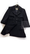 CHANEL 97A Vintage Black Cashmere 100 Double Jacket Coat 40 42 シャネル ヴィンテージ ブラック カシミア 100 ダブル ジャケット コート 即発