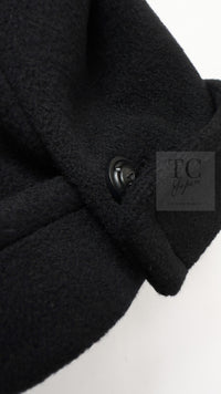 CHANEL 97A Vintage Black Cashmere 100 Double Jacket Coat 40 42 シャネル ヴィンテージ ブラック カシミア 100 ダブル ジャケット コート 即発