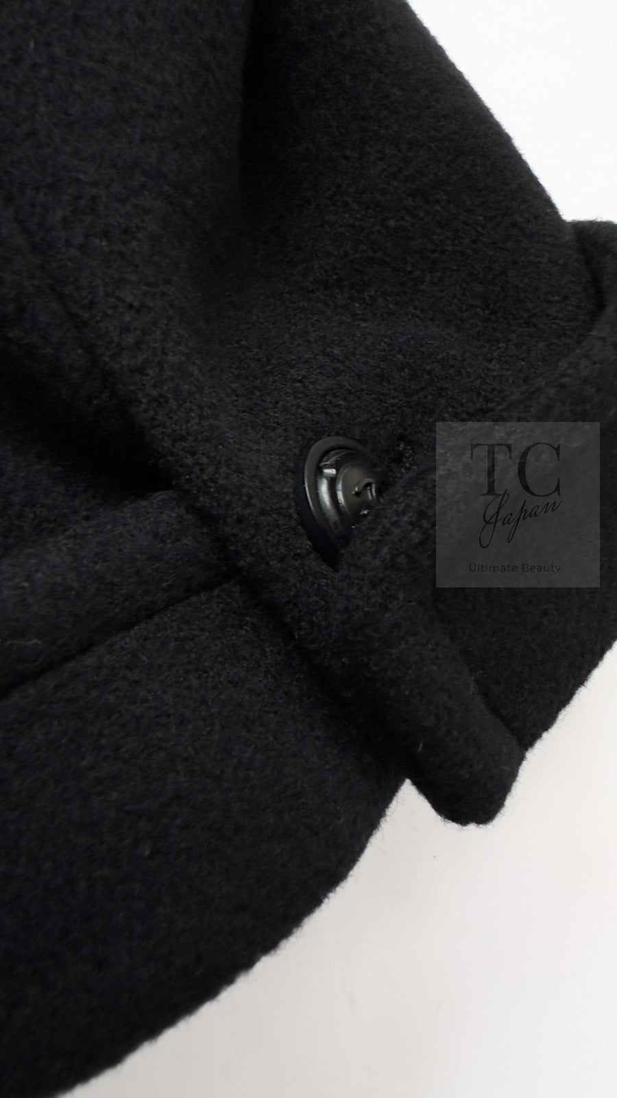 CHANEL 97A Vintage Black Cashmere 100 Double Jacket Coat 40 42 シャネル ヴィンテージ ブラック カシミア 100 ダブル ジャケット コート 即発