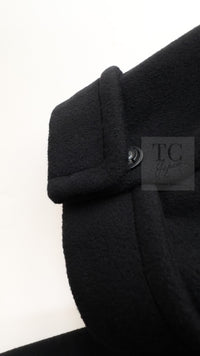 CHANEL 97A Vintage Black Cashmere 100 Double Jacket Coat 40 42 シャネル ヴィンテージ ブラック カシミア 100 ダブル ジャケット コート 即発