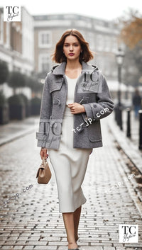 CHANEL 21B Black Wool Alpaca Blouson Duffel Jacket Coat 34 36 38 40 シャネル ブラック ウール アルパカ ブルゾン ダッフル ジャケット コート 即発 - TC JAPAN