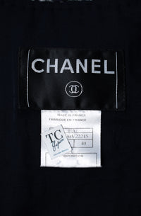 CHANEL 07A Gray Wine Red Navy Cashmere Coat 40 シャネル グレー ワインレッド ネイビー カシミア100% コート 即発