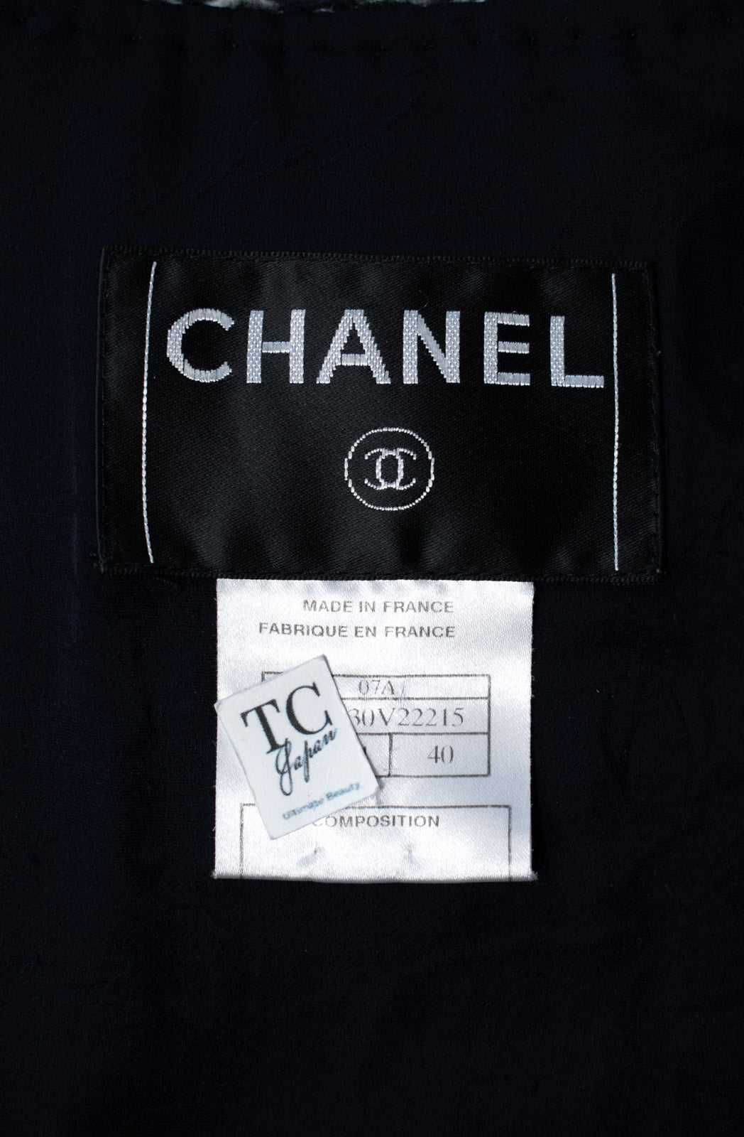 CHANEL 07A Gray Wine Red Navy Cashmere Coat 40 シャネル グレー ワインレッド ネイビー カシミア100% コート 即発