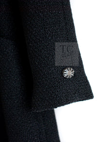 CHANEL 16B Black Zipper Wool Dress Coat 38 シャネル ブラック ジッパー ウール ドレープ ワンピース コート 即発