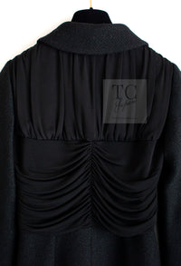 CHANEL 16B Black Zipper Wool Dress Coat 38 シャネル ブラック ジッパー ウール ドレープ ワンピース コート 即発