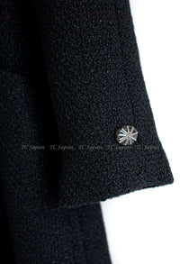 CHANEL 16B Black Zipper Wool Dress Coat 38 シャネル ブラック ジッパー ウール ドレープ ワンピース コート 即発