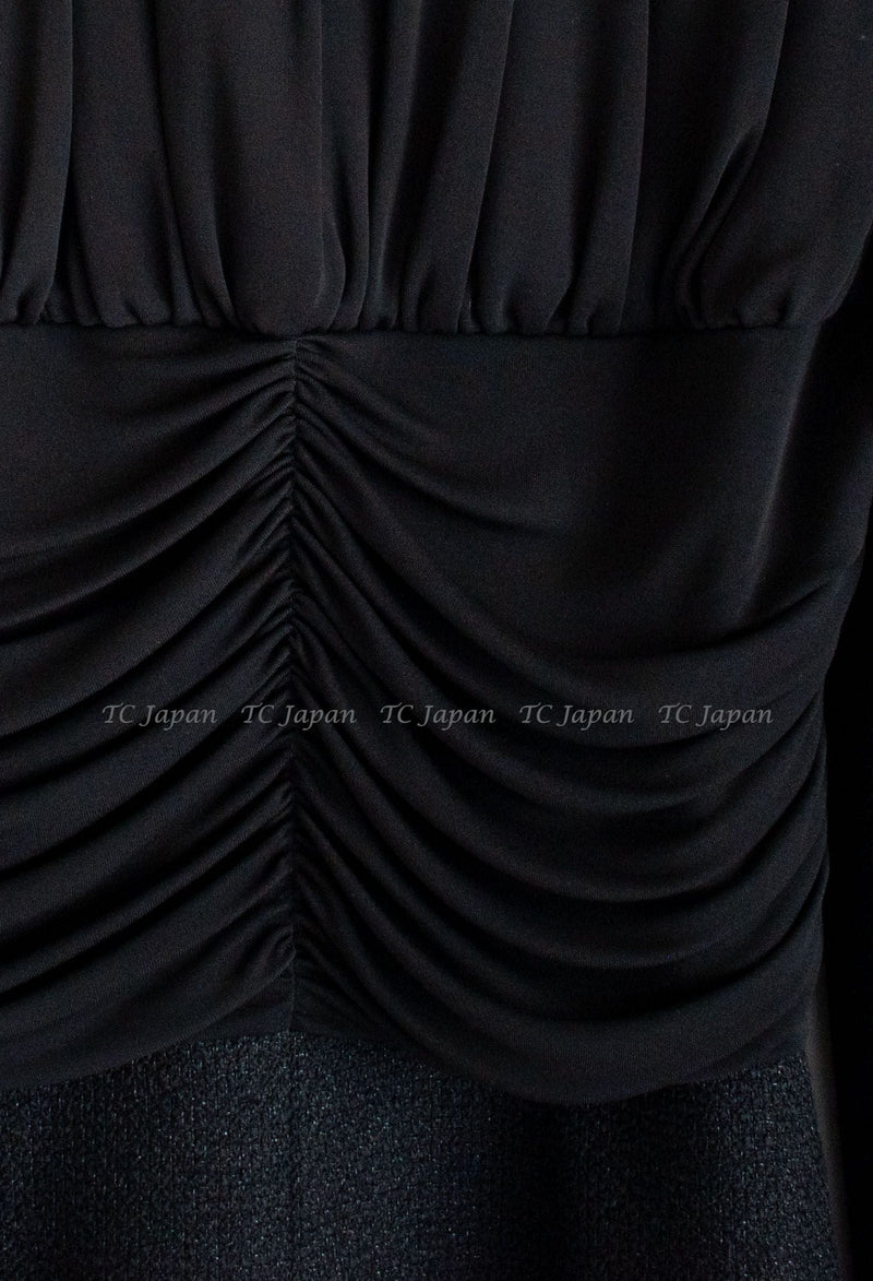 CHANEL 16B Black Zipper Wool Dress Coat 38 シャネル ブラック ジッパー ウール ドレープ ワンピース コート 即発