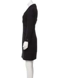 CHANEL 16B Black Zipper Wool Dress Coat 38 シャネル ブラック ジッパー ウール ドレープ ワンピース コート 即発