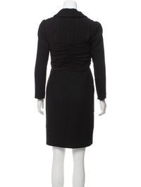 CHANEL 16B Black Zipper Wool Dress Coat 38 シャネル ブラック ジッパー ウール ドレープ ワンピース コート 即発