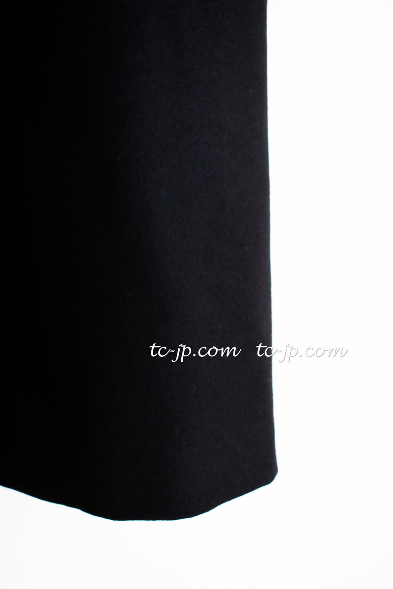 CHANEL 07A Black Wool Belt Coat 42 シャネル ブラック ウール ベルト付 コート 即発