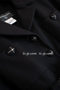 CHANEL 07A Black Wool Belt Coat 42 シャネル ブラック ウール ベルト付 コート 即発