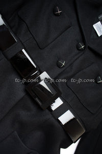 CHANEL 07A Black Wool Belt Coat 42 シャネル ブラック ウール ベルト付 コート 即発