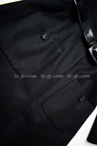 CHANEL 07A Black Wool Belt Coat 42 シャネル ブラック ウール ベルト付 コート 即発