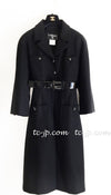 CHANEL 07A Black Wool Belt Coat 42 シャネル ブラック ウール ベルト付 コート 即発