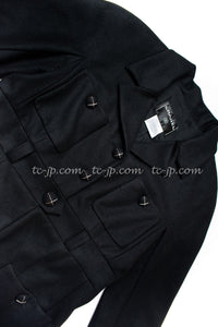 CHANEL 07A Black Wool Belt Coat 42 シャネル ブラック ウール ベルト付 コート 即発