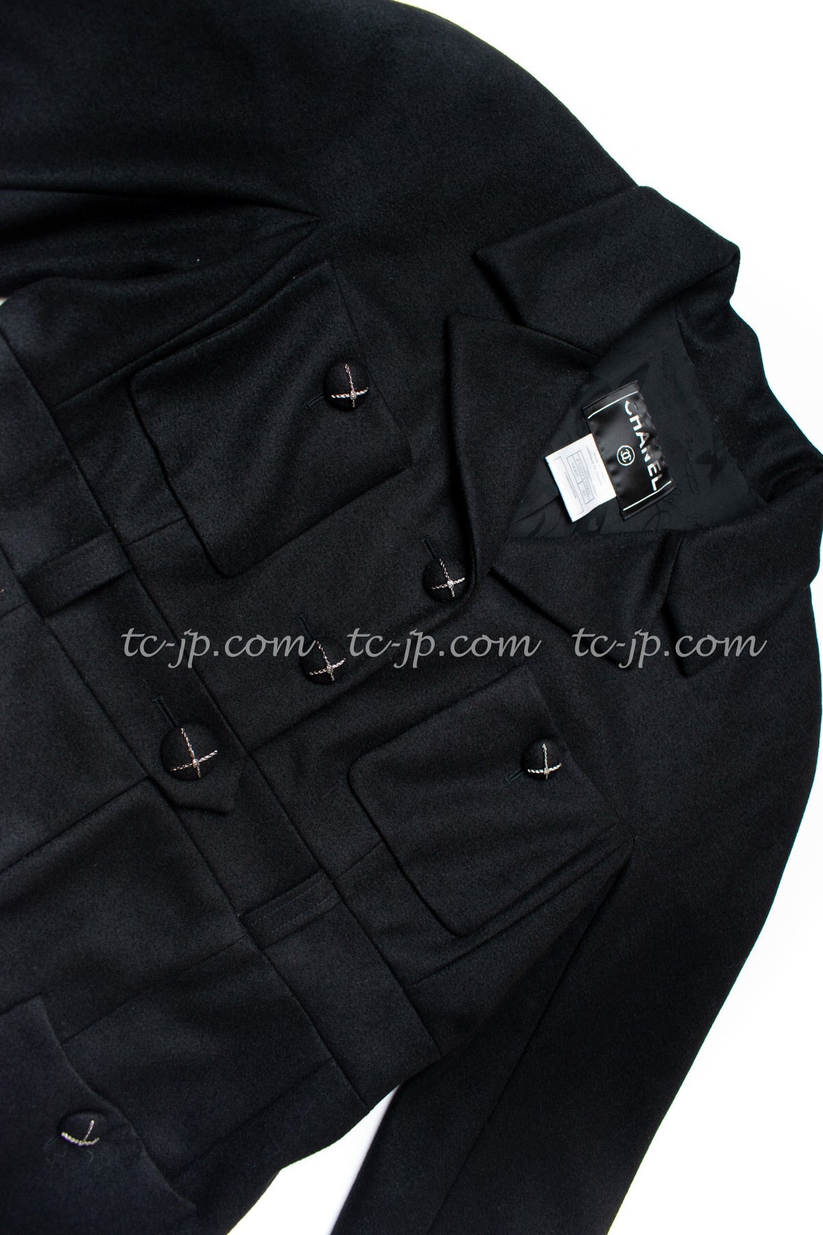 CHANEL 07A Black Wool Belt Coat 42 シャネル ブラック ウール ベルト付 コート 即発