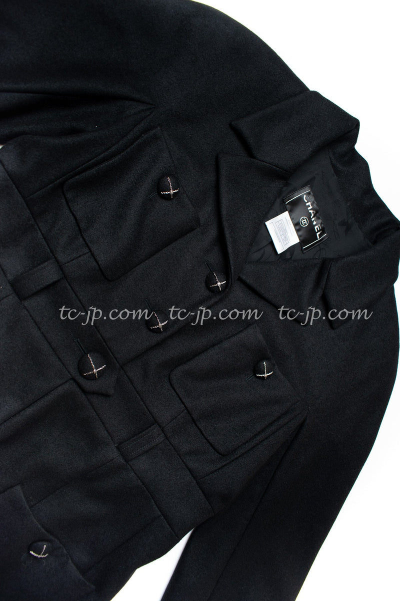 CHANEL 07A Black Wool Belt Coat 42 シャネル ブラック ウール ベルト付 コート 即発
