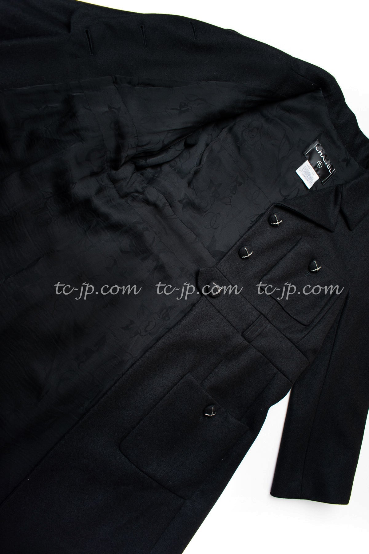 CHANEL 07A Black Wool Belt Coat 42 シャネル ブラック ウール ベルト付 コート 即発
