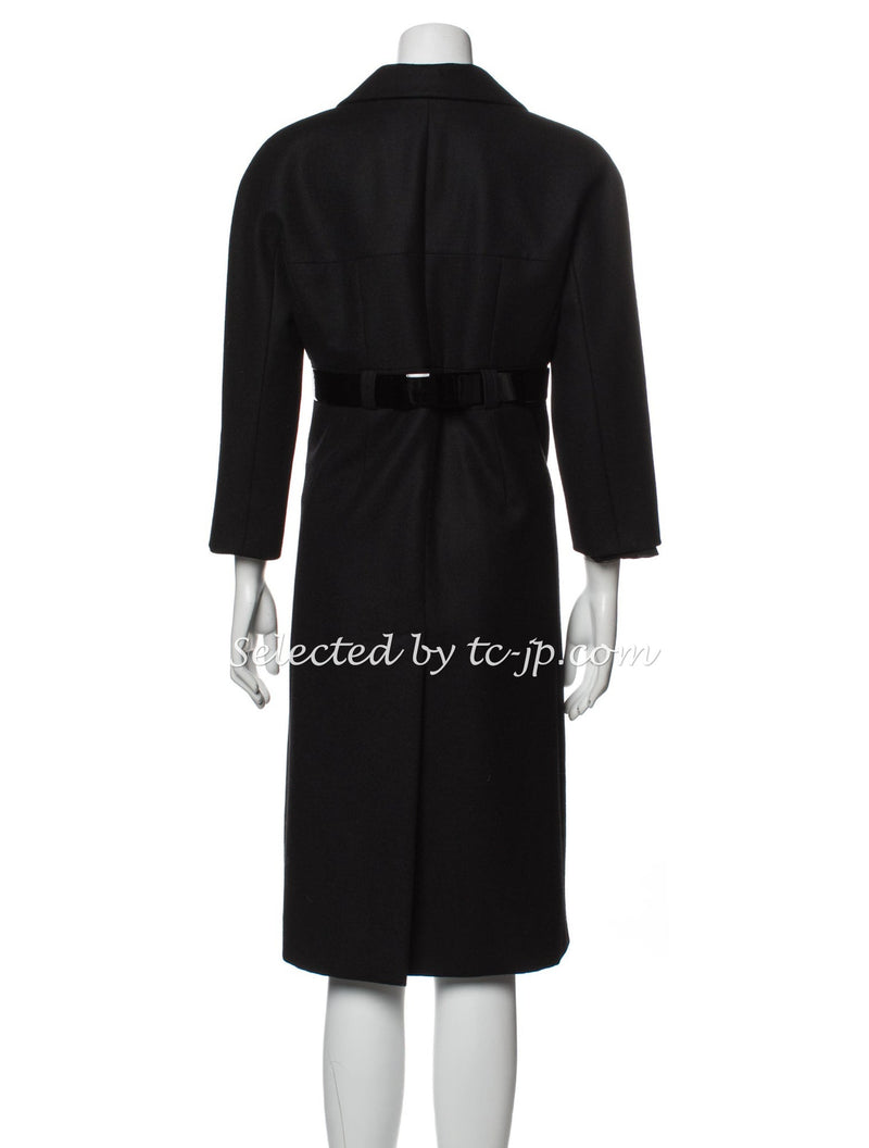 CHANEL 07A Black Wool Belt Coat 42 シャネル ブラック ウール ベルト付 コート 即発