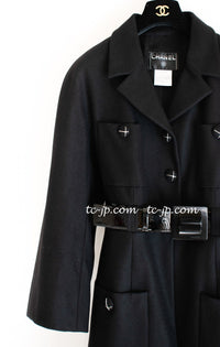 CHANEL 07A Black Wool Belt Coat 42 シャネル ブラック ウール ベルト付 コート 即発