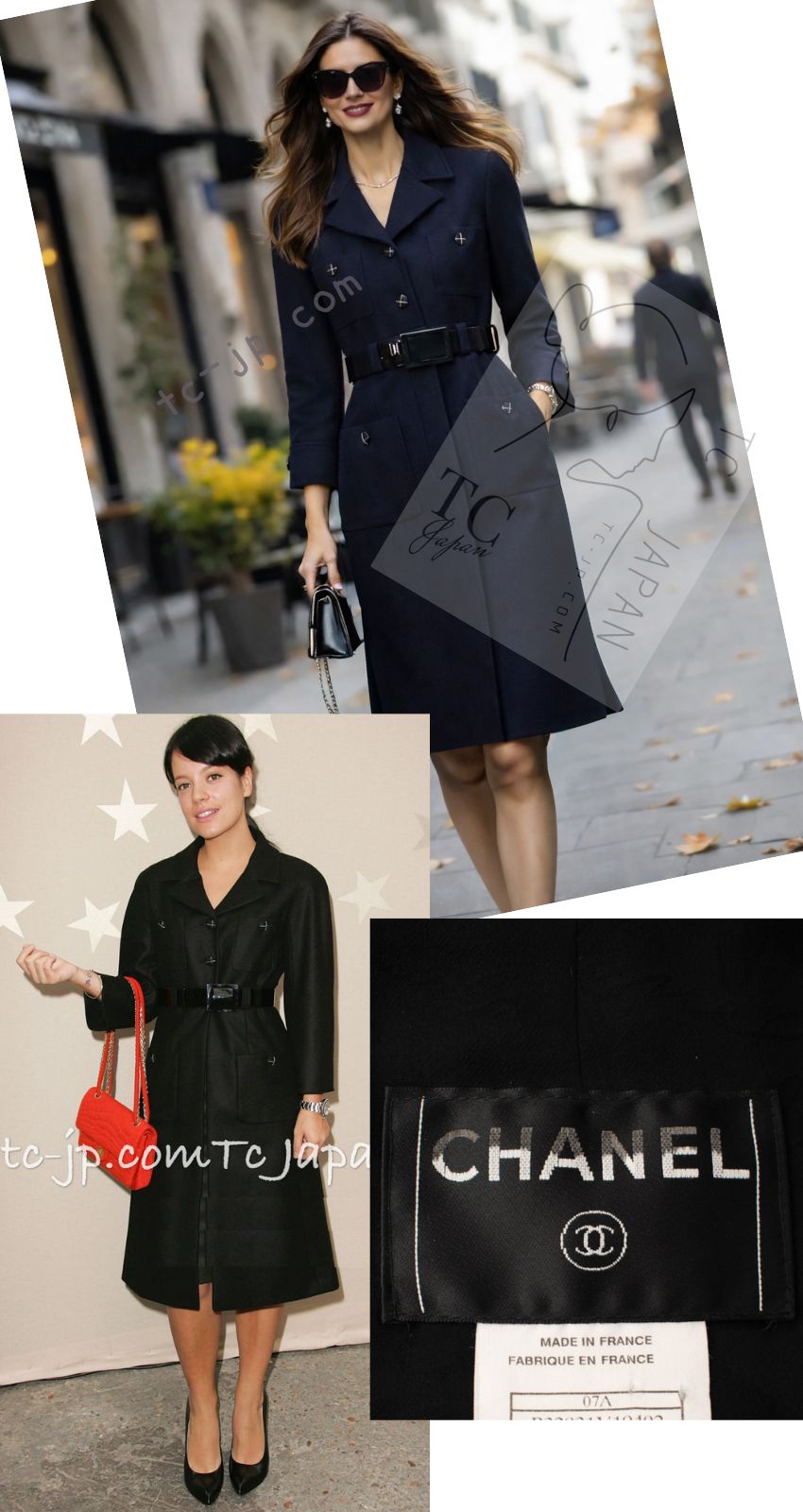 CHANEL 07A Black Wool Belt Coat 42 シャネル ブラック ウール ベルト付 コート 即発