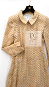 CHANEL 01C Honey Marigold Beige Zipper Cotton Tweed Coat 42 シャネル ハニー マリー ゴールド ベージュコットン ジッパー ツイード コート 即発