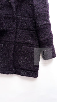 CHANEL 14A Bordeaux Wine Dark Purpke Zip up Alpaca Puffer Coat 36 シャネル ボルドーワイン ダークパープル アルパカ コットン ジッパー 中綿 コート 即発