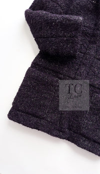 CHANEL 14A Bordeaux Wine Dark Purpke Zip up Alpaca Puffer Coat 36 シャネル ボルドーワイン ダークパープル アルパカ コットン ジッパー 中綿 コート 即発