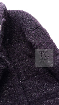 CHANEL 14A Bordeaux Wine Dark Purpke Zip up Alpaca Puffer Coat 36 シャネル ボルドーワイン ダークパープル アルパカ コットン ジッパー 中綿 コート 即発