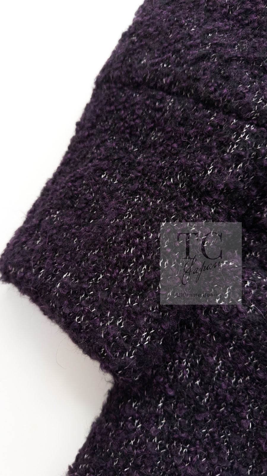 CHANEL 14A Bordeaux Wine Dark Purpke Zip up Alpaca Puffer Coat 36 シャネル ボルドーワイン ダークパープル アルパカ コットン ジッパー 中綿 コート 即発