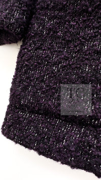 CHANEL 14A Bordeaux Wine Dark Purpke Zip up Alpaca Puffer Coat 36 シャネル ボルドーワイン ダークパープル アルパカ コットン ジッパー 中綿 コート 即発