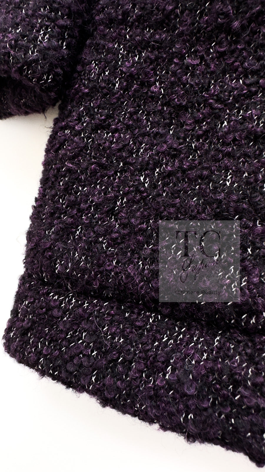 CHANEL 14A Bordeaux Wine Dark Purpke Zip up Alpaca Puffer Coat 36 シャネル ボルドーワイン ダークパープル アルパカ コットン ジッパー 中綿 コート 即発