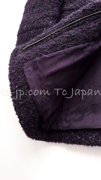 CHANEL 14A Bordeaux Wine Dark Purpke Zip up Alpaca Puffer Coat 36 シャネル ボルドーワイン ダークパープル アルパカ コットン ジッパー中綿コート 即発