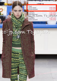 CHANEL 14A Bordeaux Wine Dark Purpke Zip up Alpaca Puffer Coat 36 シャネル ボルドーワイン ダークパープル アルパカ コットン ジッパー中綿コート 即発