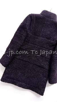CHANEL 14A Bordeaux Wine Dark Purpke Zip up Alpaca Puffer Coat 36 シャネル ボルドーワイン ダークパープル アルパカ コットン ジッパー中綿コート 即発