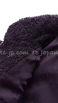 CHANEL 14A Bordeaux Wine Dark Purpke Zip up Alpaca Puffer Coat 36 シャネル ボルドーワイン ダークパープル アルパカ コットン ジッパー中綿コート 即発