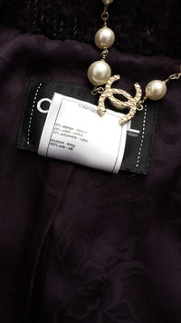 CHANEL 14A Bordeaux Wine Dark Purpke Zip up Alpaca Puffer Coat 36 シャネル ボルドーワイン ダークパープル アルパカ コットン ジッパー中綿コート 即発