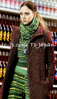 CHANEL 14A Bordeaux Wine Dark Purpke Zip up Alpaca Puffer Coat 36 シャネル ボルドーワイン ダークパープル アルパカ コットン ジッパー中綿コート 即発