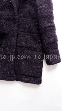 CHANEL 14A Bordeaux Wine Dark Purpke Zip up Alpaca Puffer Coat 36 シャネル ボルドーワイン ダークパープル アルパカ コットン ジッパー中綿コート 即発
