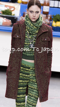 CHANEL 14A Bordeaux Wine Dark Purpke Zip up Alpaca Puffer Coat 36 シャネル ボルドーワイン ダークパープル アルパカ コットン ジッパー中綿コート 即発