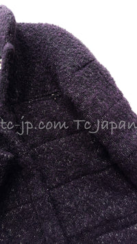 CHANEL 14A Bordeaux Wine Dark Purpke Zip up Alpaca Puffer Coat 36 シャネル ボルドーワイン ダークパープル アルパカ コットン ジッパー中綿コート 即発