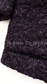 CHANEL 14A Bordeaux Wine Dark Purpke Zip up Alpaca Puffer Coat 36 シャネル ボルドーワイン ダークパープル アルパカ コットン ジッパー中綿コート 即発