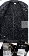 CHANEL 14B Gray Black Lion Button Cotton Coat 38 40 シャネル グレー ブラック ライオン ボタン コットン コート 即発