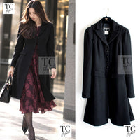 CHANEL 06A Black Wool Tweed Coat 34 1