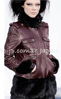 CHANEL 10A Black Leather Lambskin Coat Jacket 40 シャネル ブラック ラムスキン レザー コート ジャケット 即発