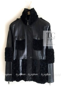 CHANEL 10A Black Leather Lambskin Coat Jacket 40 シャネル ブラック ラムスキン レザー コート ジャケット 即発