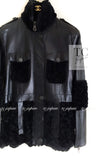 CHANEL 10A Black Leather Lambskin Coat Jacket 40 シャネル ブラック ラムスキン レザー コート ジャケット 即発