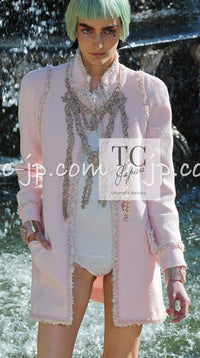 CHANEL 13C Black Navy Trim Stand Collar Cotton Jacket Coat Cloisonne CC Button 34 シャネル ブラック ネイビー スタンドカラー コットン ジャケット コート 七宝焼 CCボタン 即発