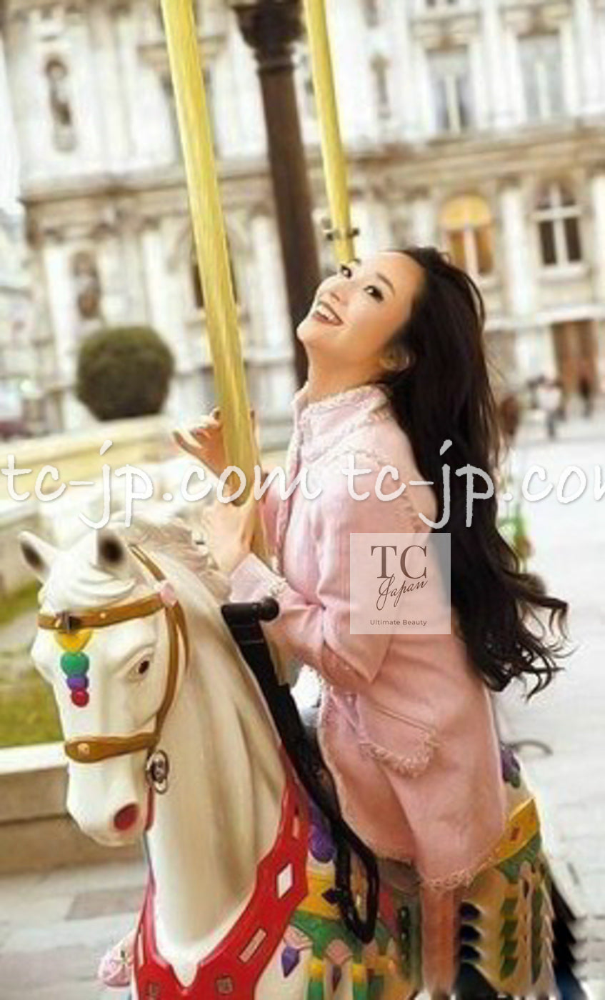 CHANEL 13C Black Navy Trim Stand Collar Cotton Jacket Coat Cloisonne CC Button 34 シャネル ブラック ネイビー スタンドカラー コットン ジャケット コート 七宝焼 CCボタン 即発