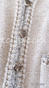 CHANEL 11A Ivory Gold Chain Trim Wool Tweed Jacket Coat 36 38 40 42 シャネル アイボリー ゴールド チェーン トリム ウール ツイード ジャケット コート 即発